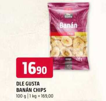 DLE GUSTA BANÁN CHIPS 100 g