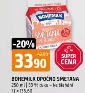 BOHEMILK OPOČNO SMETANA 250 ml  v akci