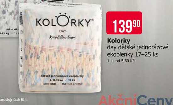 Kolorky day dětské jednorázové ekoplenky 17-25 ks 