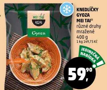 KNEDLÍČKY GYOZA MEI TAI různé druhy mražené, 400 g 