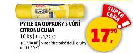 PYTLE NA ODPADKY S VŮNÍ CITRONU CLINA, 10 ks