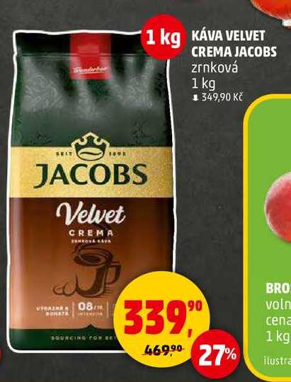 VELVET CREMA JACOBS zrnková káva, 1 kg