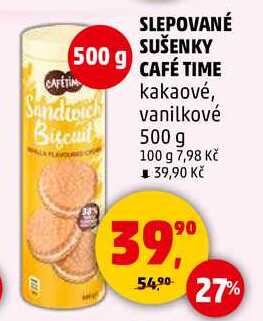 SLEPOVANÉ SUŠENKY CAFÉ TIME kakaové, vanilkové, 500 g 