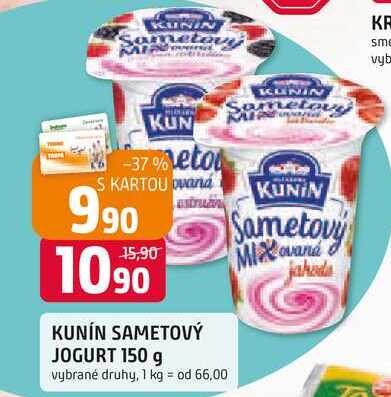 KUNÍN SAMETOVÝ JOGURT 150 g