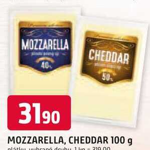 MOZZARELLA, CHEDDAR 100 g plátky
