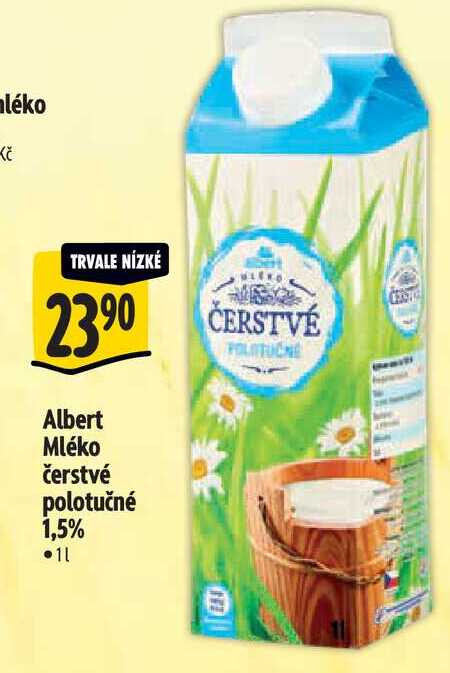   Albert Mléko čerstvé polotučné 1,5% 1 l