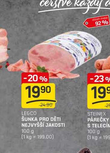 ŠUNKA PRO DĚTI NEJVYŠŠÍ JAKOSTI 100 g