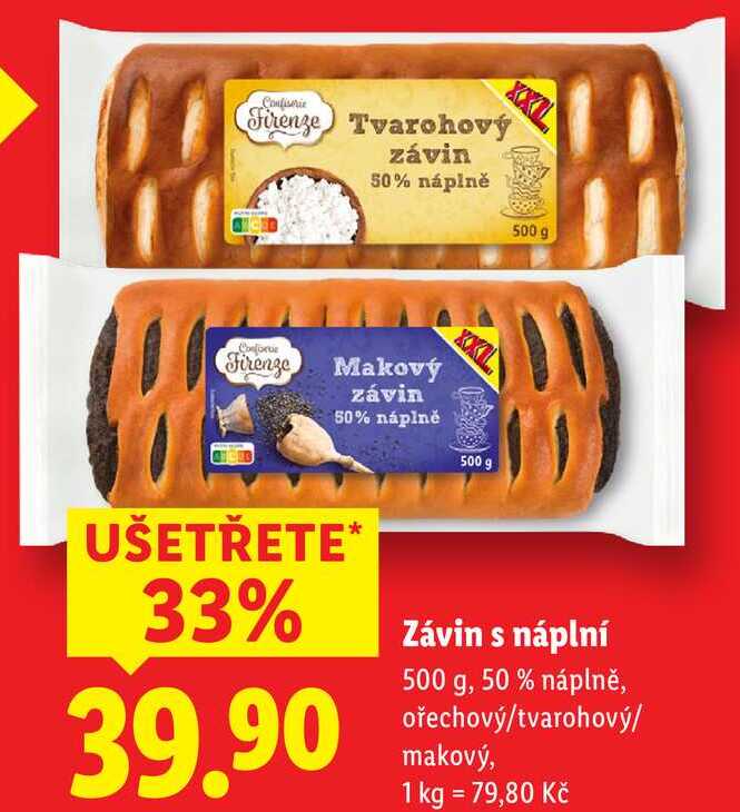 Závin s náplní, 500 g