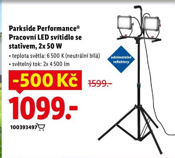 Parkside Performance® Pracovní LED svítidlo se stativem, 2x 50 W