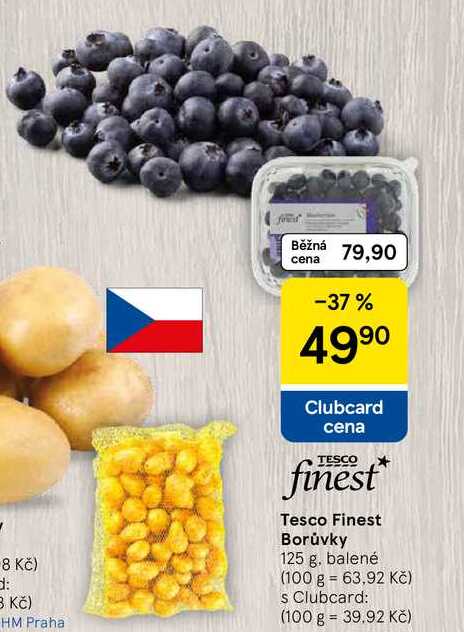 Tesco Finest Borůvky, 125 g, balené 