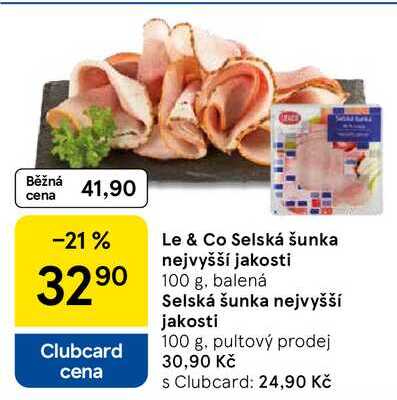 Le & Co Selská šunka nejvyšší jakosti, 100 g 