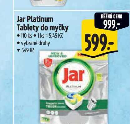 Jar Platinum Tablety do myčky  110 ks 