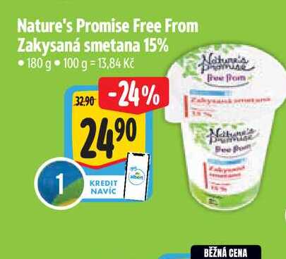 Nature's Promise Free From Zakysaná smetana 15% 180 g 