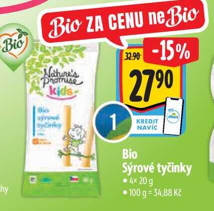   Bio Sýrové tyčinky  4× 20 g 