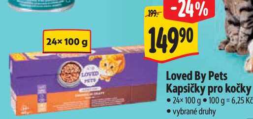 Loved By Pets Kapsičky pro kočky, 24x 100 g 
