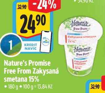 Nature's Promise Free From Zakysaná smetana 15%, 180 g