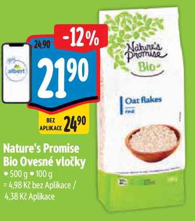 Nature's Promise Bio Ovesné vločky, 500 g 