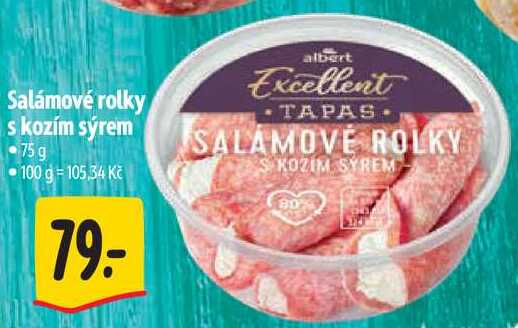 Salámové rolky s kozím sýrem, 75 g