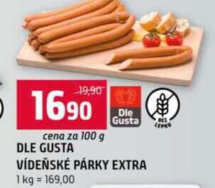 Dle Gusta VÍDEŇSKÉ PÁRKY EXTRA 100 g