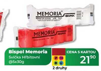 Bispol Memoria Svíčka Hřbitovní @5x30g 