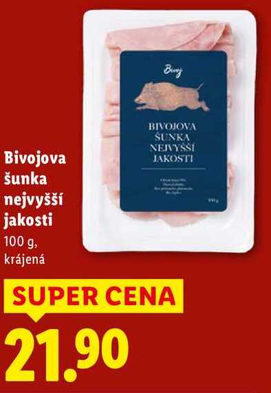 Bivojova šunka nejvyšší jakosti, 100 g