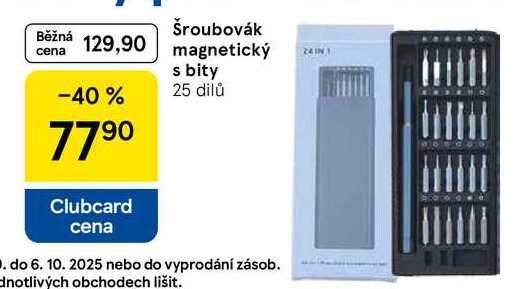 Šroubovák magnetický s bity, 25 dilů