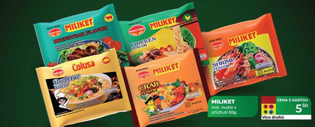 MILIKET inst. nudle s příchutí 65g 