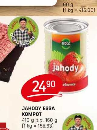 JAHODY ESSA KOMPOT 410 g p.p. 160 g 