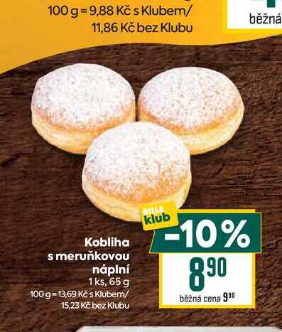 Kobliha s meruňkovou náplní 1ks, 65 g