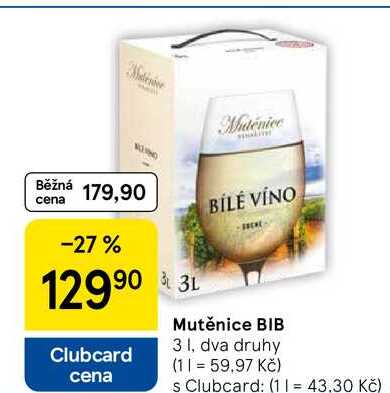Mutěnice BIB, 3 l, dva druhy