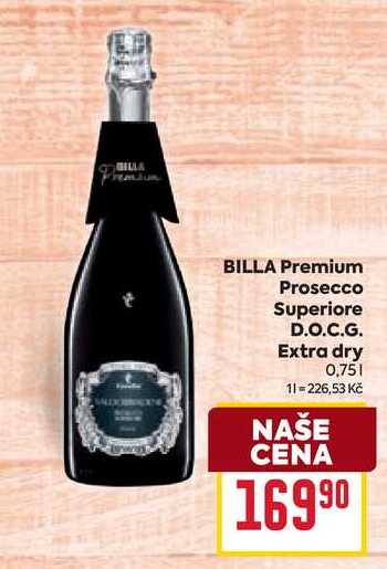 BILLA Premium Prosecco Superiore D.O.C.G. Extra dry 0,75l