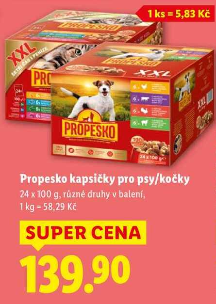 Propesko kapsičky pro psy/kočky, 24x 100 g