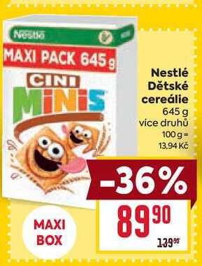 Nestlé Dětské cereálie 645 g 