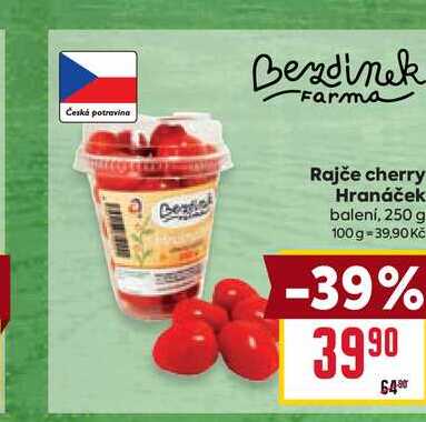 Rajče cherry Hranáček balení, 250 g 