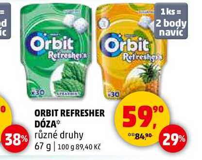 ORBIT REFRESHER DÓZA různé druhy, 67 g   