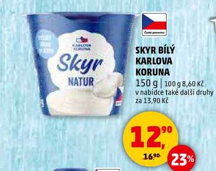 SKYR BÍLÝ KARLOVA KORUNA, 150 g  