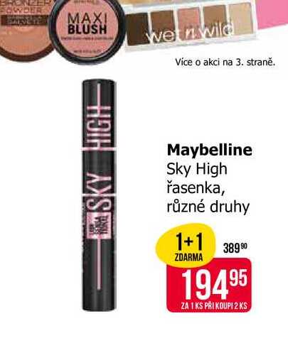 Maybelline Sky High řasenka, různé druhy 