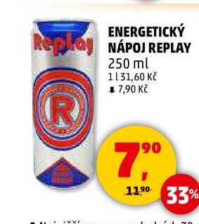 ENERGETICKÝ NÁPOJ REPLAY, 250 ml 
