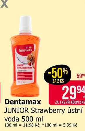 Dentamax Strawberry ústní voda 500 ml 