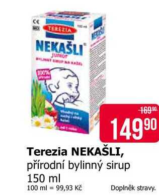 Terezia NEKAŠLI, přírodní bylinný sirup 150 ml 100 ml 