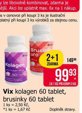 Vix kolagen 60 tablet, brusinky 