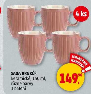 SADA HRNKŮ keramické, 150 ml, různé barvy, 1 balení  