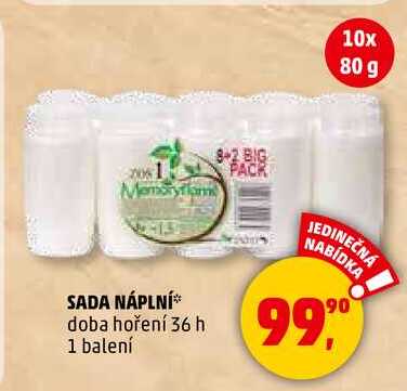 SADA NÁPLNÍ doba hoření 36 h, 1 balení  