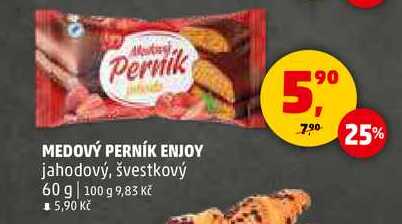 MEDOVÝ PERNÍK ENJOY jahodový, švestkový, 60 g  