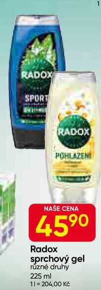 Radox sprchový gel různé druhy 225 ml 