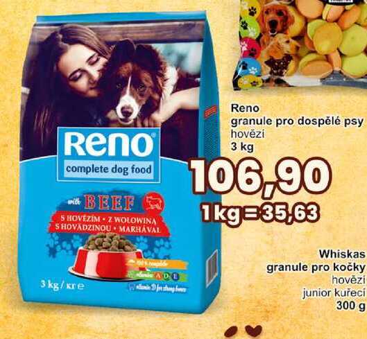 Reno granule pro dospělé psy hovězí 3 kg 