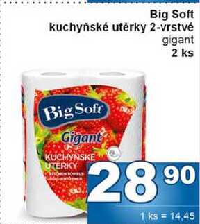 Big Soft kuchyňské utěrky 2-vrstvé gigant 2 ks