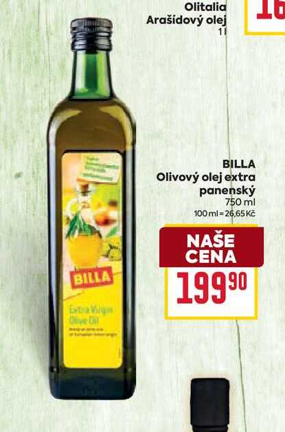 BILLA Olivový olej extra panenský 750 ml 