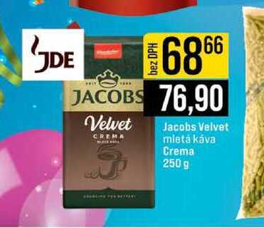 Jacobs Velvet mletá káva Crema 250 g 
