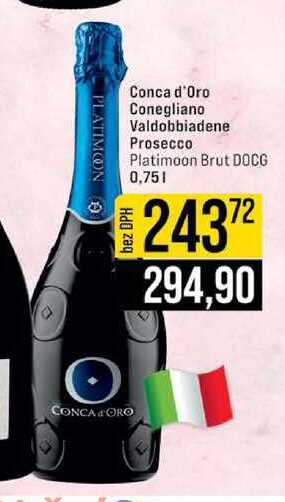 Conca d'Oro Conegliano Valdobbiadene Prosecco Platimoon Brut DOCG 0,75 l